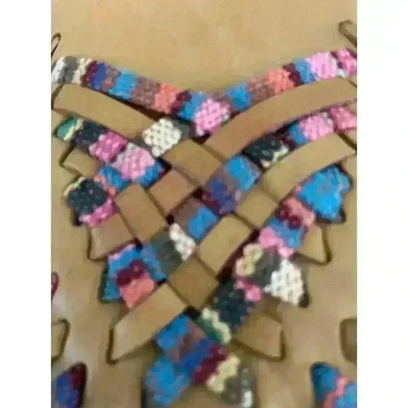 Anthropologie Latigo Sundance Women's Leather Woven Slip-On Sandals Boho Casual - Picture 5 of 5